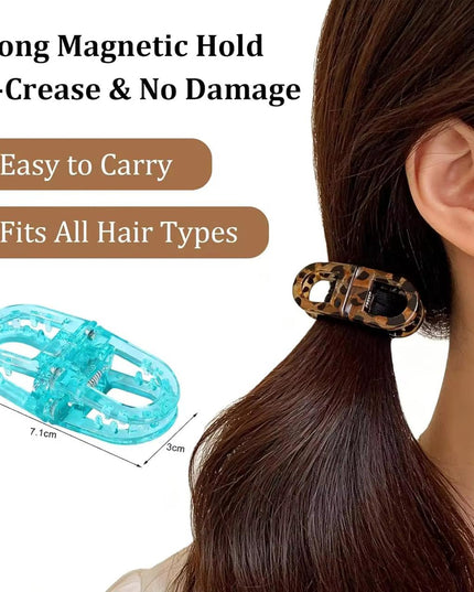 Magnetic Hair Clip – Double Loop Chain-Link Design | No-Crease Strong Hold Clip for All Hair Types (VT-34)
