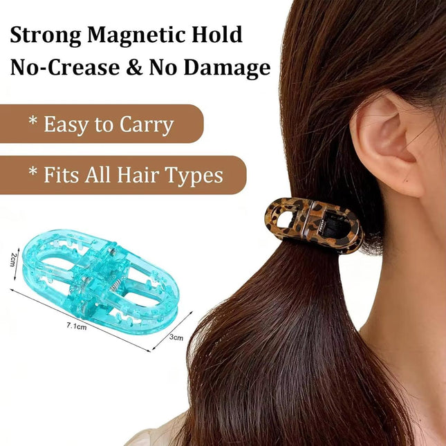 Magnetic Hair Clip – Double Loop Chain-Link Design | No-Crease Strong Hold Clip for All Hair Types (VT-34)