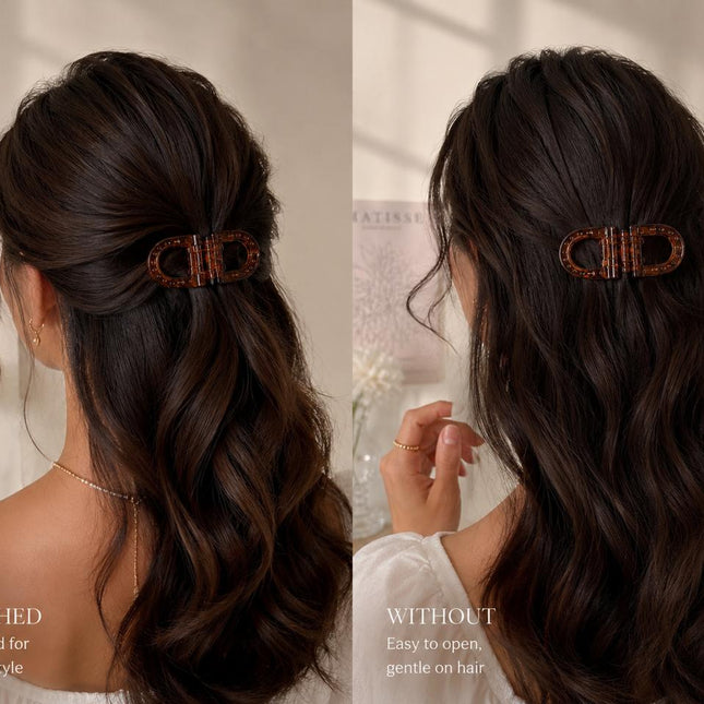 Magnetic Hair Clip – Double Loop Chain-Link Design | No-Crease Strong Hold Clip for All Hair Types (VT-35)
