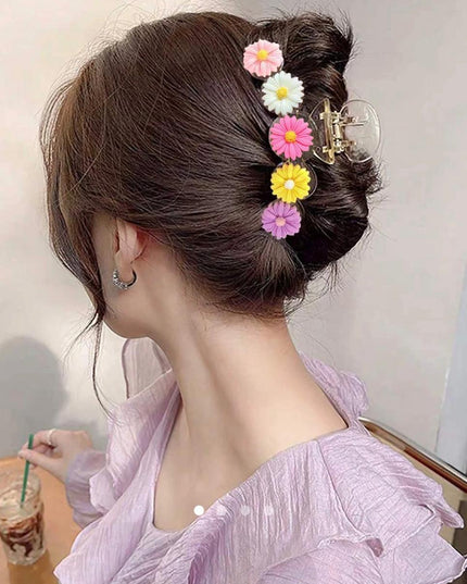 Daisy Flower Claw Clip – Multicolor Floral Hair Claw | Cute Aesthetic Hair Accessory for Women & Girls (VT-41)