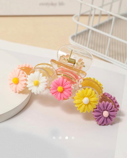 Daisy Flower Claw Clip – Multicolor Floral Hair Claw | Cute Aesthetic Hair Accessory for Women & Girls (VT-41)