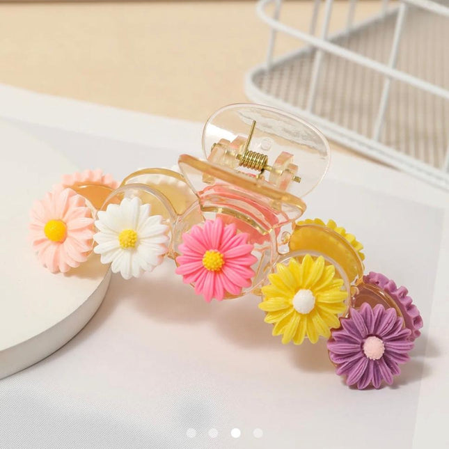 Daisy Flower Claw Clip – Multicolor Floral Hair Claw | Cute Aesthetic Hair Accessory for Women & Girls (VT-41)