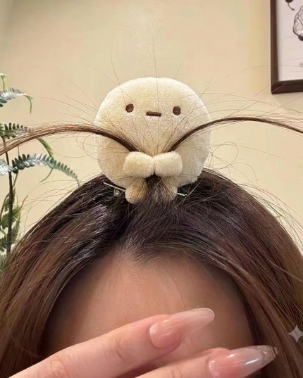 Cute Plush Doll Hair Clip for Women | Kawaii Stuffed Toy Top Knot Hair Clutcher (VT-86)