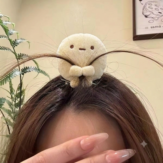 Cute Plush Doll Hair Clip for Women | Kawaii Stuffed Toy Top Knot Hair Clutcher (VT-86)