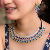 Heavenly Hues Oxidised Necklace (DESIGN 83)