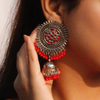 Red Radiance Oxidised Jhumka (DESIGN 236)