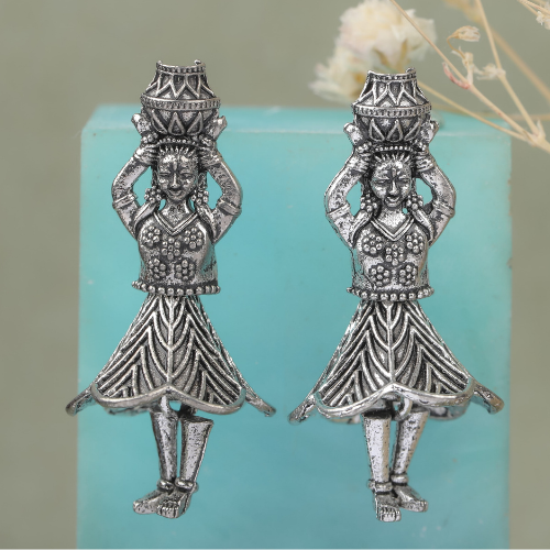 Rural Reverie Oxidised Jhumka (DESIGN 1116)