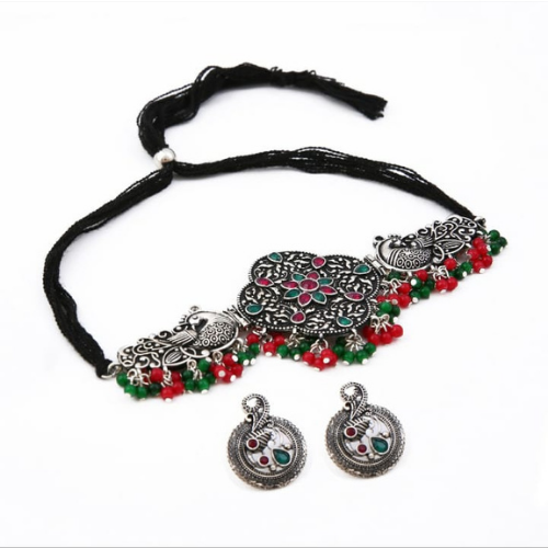 Tribal Trove Oxidised Necklace (DESIGN 37)