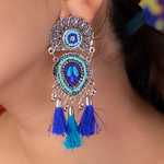 Evil Eye Dreamcatcher Oxidised Jhumkis (DESIGN 505)