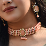 Coral Kundan Traditional Jewelry Set (DESIGN 244)