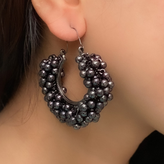 Beaded Black Oxidised Jhumki (DESIGN 107)