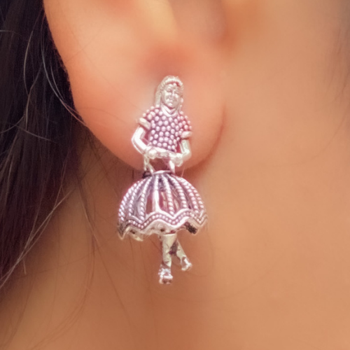 Afgani German Silver Oxidized Jhumki Earrings for Women (DESIGN 182)