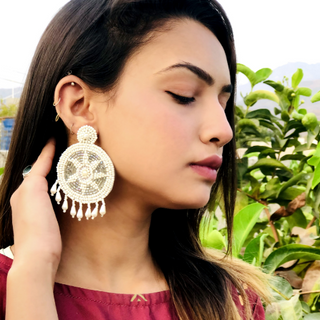 Enthralling Elegance Embroidered Fashion Earrings (DESIGN 514)