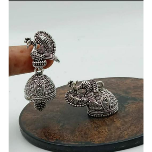 Flirty Features Oxidised Mini Jhumkis (DESIGN 1117)