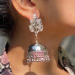 Layered Leaves Oxidised Jhumka (DESIGN 279)