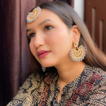 Grey Pearl Maang Tikka Jewelry Set (DESIGN 409)