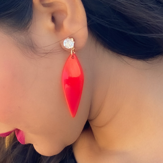 Red Swirl Drop Fashion Earrings (DESIGN 295)
