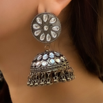 Afgani German Silver Oxidized Jhumki Earrings for Women (DESIGN 357)