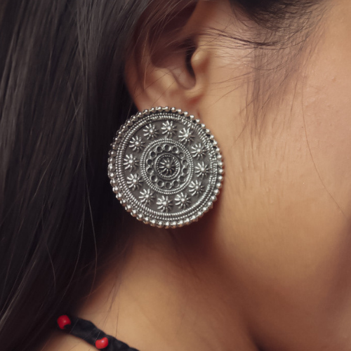 Quirky Radial Oxidised Jhumkis (DESIGN 223)