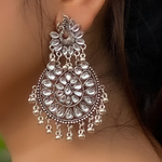 Afgani German Silver Oxidized Jhumki Earrings for Women (DESIGN 179)