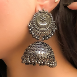 Afgani German Silver Oxidized Jhumki Earrings for Women (DESIGN 70)