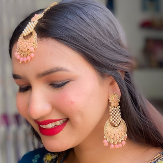 Maang Tikka Earrings Jewellery Set for Women (DESIGN 405)
