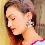 Afgani German Silver Oxidized Jhumki Earrings for Women (DESIGN 567)