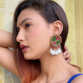 Reverie Embroidered Fashion Earrings (DESIGN 521)
