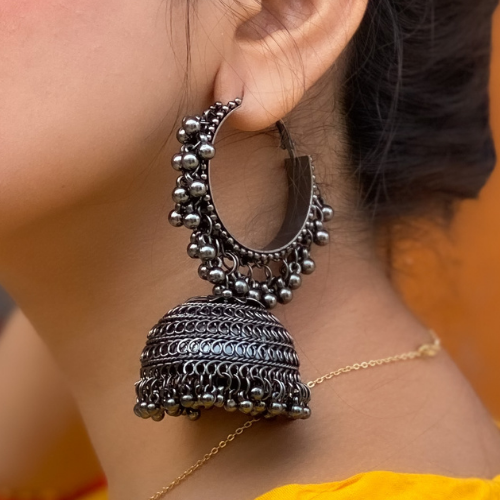 Oxidised jhumki hot sale