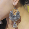 Afgani German Silver Oxidized Jhumki Earrings for Women (DESIGN 21)