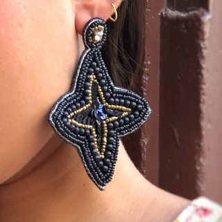Shimmering Star Embroidered Earrings (DESIGN 420)