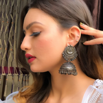 Afgani German Silver Oxidized Jhumki Earrings for Women (DESIGN 70)