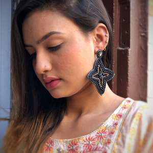 Shimmering Star Embroidered Earrings (DESIGN 420)