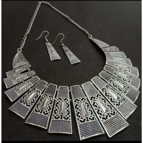 Antique Armour Oxidised Necklace (DESIGN 46)