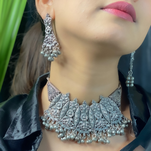 Royal Doli Choker Oxidised Necklace (DESIGN 69)