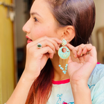 Aqua Strings Oxidised Jhumkis (DESIGN 434)