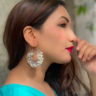 Afgani German Silver Oxidized Jhumki Earrings for Women (DESIGN 109)