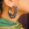 Belled Circlet Hoop Oxidised Jhumkis (DESIGN 368)