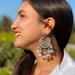 Afgani German Silver Oxidized Jhumki Earrings for Women (DESIGN 546)