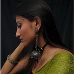 Pleated Bells Oxidised Jhumkas (DESIGN 147)