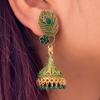 Pristine Peacock Oxidised Jhumkis (DESIGN 345)