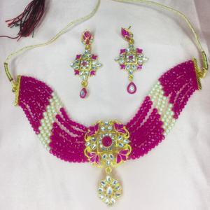 Pink Glimmer Kundan Traditional  Jewellery Set (DESIGN 265)