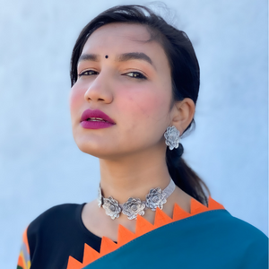 Afgani German Silver Oxidized Necklace for Women (DESIGN 12)