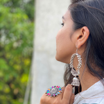 Afgani German Silver Oxidized Jhumki Earrings for Women (DESIGN 150)