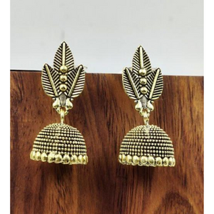 Tribal Leaf Oxidised Jhumki (DESIGN 1046)