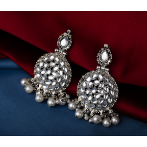 Luxe Lace Oxidised Jhumkis (DESIGN 488)