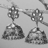 Afgani German Silver Oxidized Jhumki Earrings for Women (DESIGN 703)
