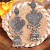 Afgani German Silver Oxidized Jhumki Earrings for Women (DESIGN 577)