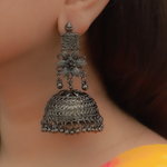 Afgani German Silver Oxidized Jhumki Earrings for Women (DESIGN 73)