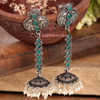 Afgani German Silver Oxidized Jhumki Earrings for Women (DESIGN 579)